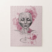 Weine im Glas Surreal zeichnend Kunst Puzzle (Vertikal)