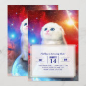 Weine im Weltraum Einladung (Vorne/Hinten)