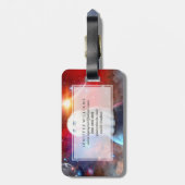 Weine im Weltraum Gepäckanhänger (Rückseite vertikal)