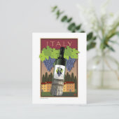 WEINE-Korkenschnecke-Italienisch- Postkarte (Stehend Vorderseite)