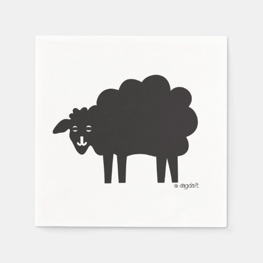 Weine Land Schwarze Schafe Serviette (Vorderseite)