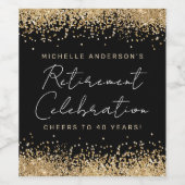 Weine mit schwarzem und goldenem Glitzer Weinetikett (Einzelnes Label)