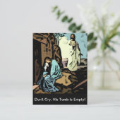 Weine nicht, das Grab ist leer Postkarte (Stehend Vorderseite)