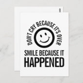 Weine nicht, weil es über lächelnde Postkarte ist (Vorne/Hinten)