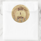 Weine oder Bierflaschen Western Hochzeitsmarken Runder Aufkleber (Tasche)