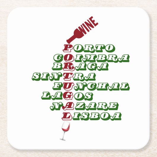 Weine Portugals Weinpapier Untersetzer (Vorderseite)