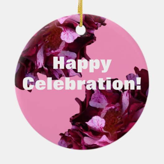 Weine Rote Rosen Custom Circle Ornament (Hinten)