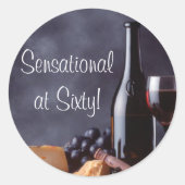 Weine- und Käsesatz Runder Aufkleber (Vorderseite)