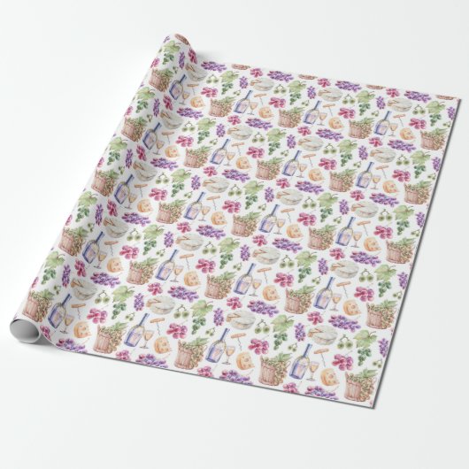 Weine- und Käsewaschpapier Geschenkpapier (Ungerollt)