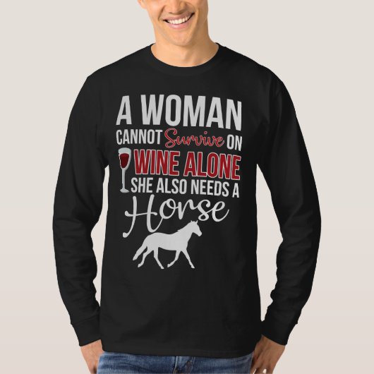 Weine und Pferde T-Shirt (Vorderseite)