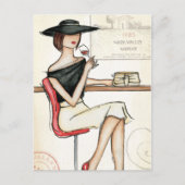 Weine und Weinglas Postkarte (Vorderseite)