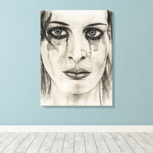 Weine - Zeichnend in Bleistift Leinwanddruck (Insitu (Holzboden))