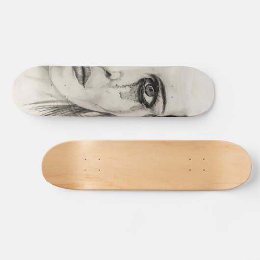 Weine - Zeichnend in Bleistift Skateboard (Horizontal)