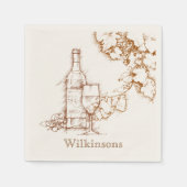 Weine Zeichnend Serviette (Vorderseite)