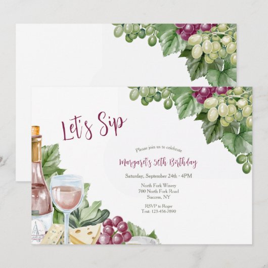 Weineinladung Einladung (Vorne/Hinten)