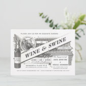 Weineinladungen| Oberste Vintage Einladung (Stehend Vorderseite)
