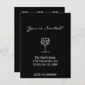 Weineinladungskarte Einladung (Vorne/Hinten)