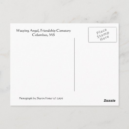 Weinen Angel Postkarte (Rückseite)