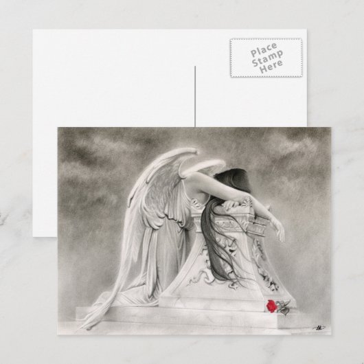 Weinen Angel Postkarte (Vorne/Hinten)