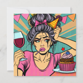 Weinen Sie, wenn Sie zum Pop Art zum Geburtstag Ge Einladung