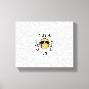 weinend Emoji mit einem glücklichen Gesicht Leinwanddruck