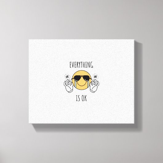 weinend Emoji mit einem glücklichen Gesicht Leinwanddruck (Vorderseite)