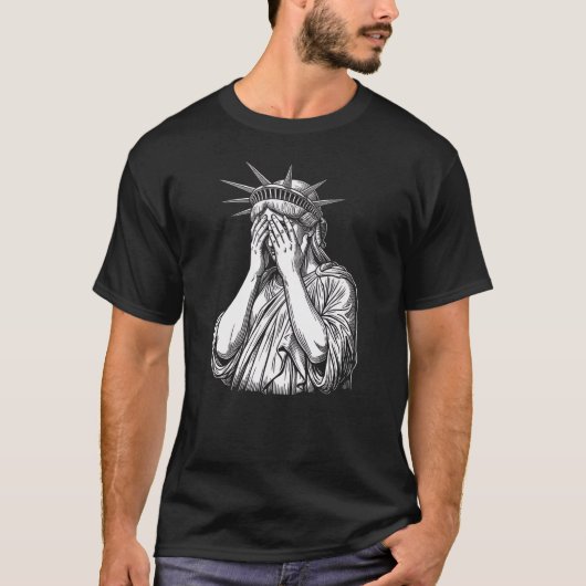 Weinende Freiheitsstatue T-Shirt (Vorderseite)
