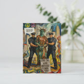 weinende Freiheitsstatue verhaftet Postkarte (Stehend Vorderseite)