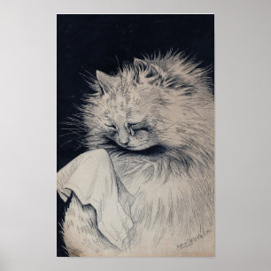weinende Katze von Louis William Wain Poster