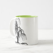 Weinende Weide-Baum Zweifarbige Tasse (Vorderseite Links)