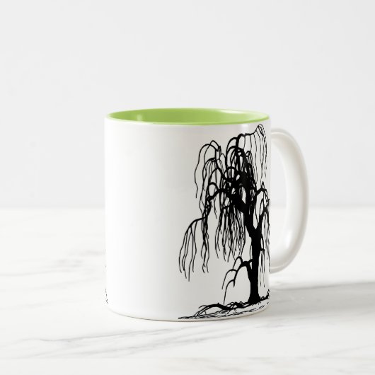Weinende Weide-Baum Zweifarbige Tasse (VorderseiteRechts)