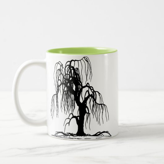 Weinende Weide-Baum Zweifarbige Tasse (Links)