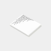 Weinende Weide-Schwarz-weiße Niederlassung Post-it Klebezettel (angewinkelt)