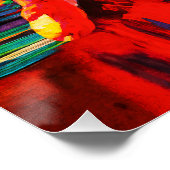 Weinender Engel Neon Multicolor Impasto Ölgemälde Poster (Ecke)