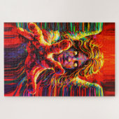 Weinender Engel Neon Multicolor Impasto Ölgemälde Puzzle (Horizontal)