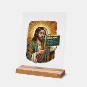 weinender Jesus Syntaxfehler Codierung Programmier Acrylschild (Winkel)