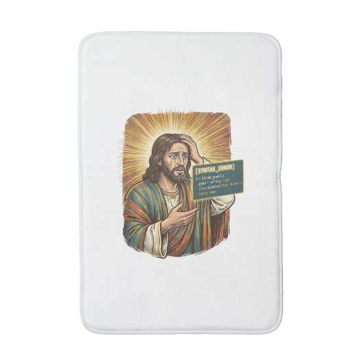 weinender Jesus Syntaxfehler Codierung Programmier Badematte (Vorderseite Vertikal)