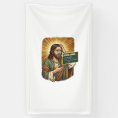 weinender Jesus Syntaxfehler Codierung Programmier Banner (Vertikal)