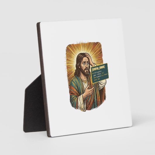 weinender Jesus Syntaxfehler Codierung Programmier Fotoplatte (Vorderseite)