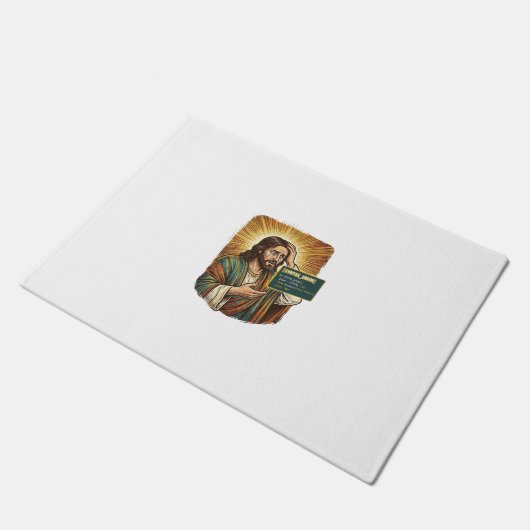 weinender Jesus Syntaxfehler Codierung Programmier Fußmatte (Schrägansicht)