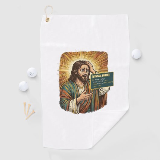 weinender Jesus Syntaxfehler Codierung Programmier Golfhandtuch (Insitu)