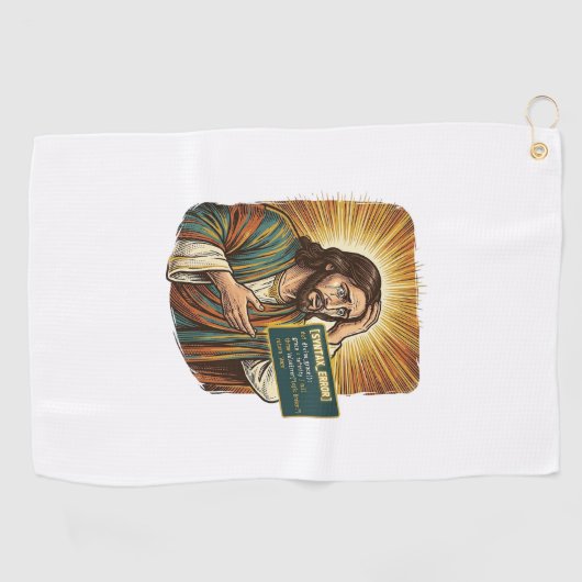 weinender Jesus Syntaxfehler Codierung Programmier Golfhandtuch (Horizontal)