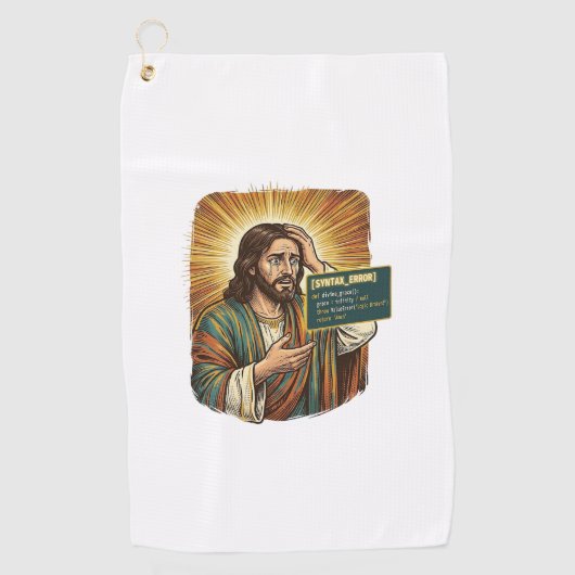 weinender Jesus Syntaxfehler Codierung Programmier Golfhandtuch (Vorderseite)