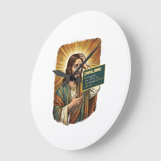 weinender Jesus Syntaxfehler Codierung Programmier Große Wanduhr (Winkel)