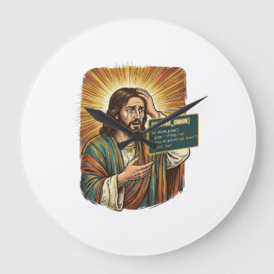 weinender Jesus Syntaxfehler Codierung Programmier Große Wanduhr