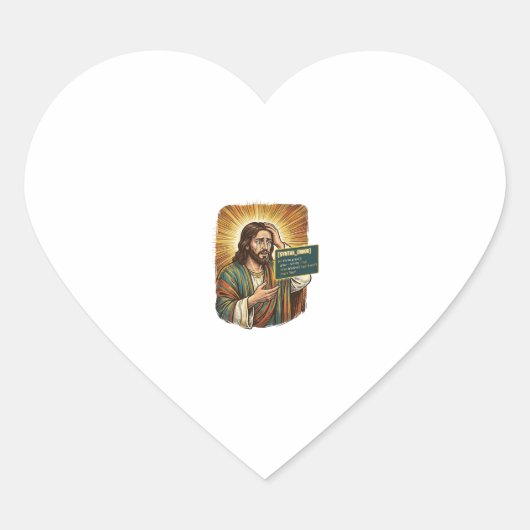 weinender Jesus Syntaxfehler Codierung Programmier Herz-Aufkleber (Vorderseite)