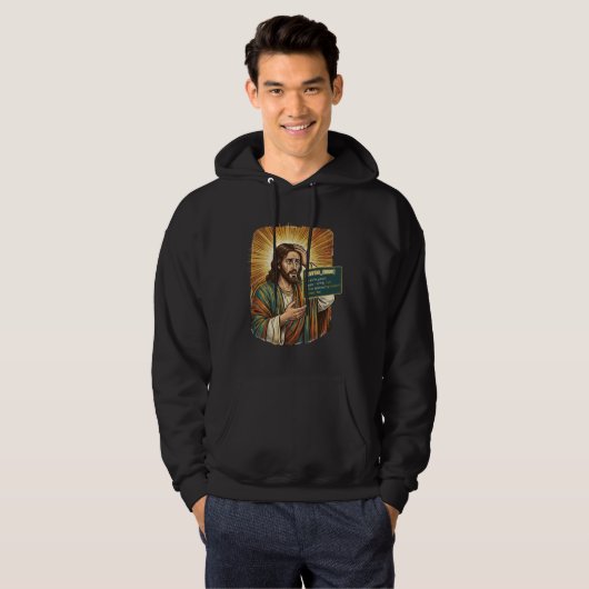 weinender Jesus Syntaxfehler Codierung Programmier Hoodie (Vorne ganz)