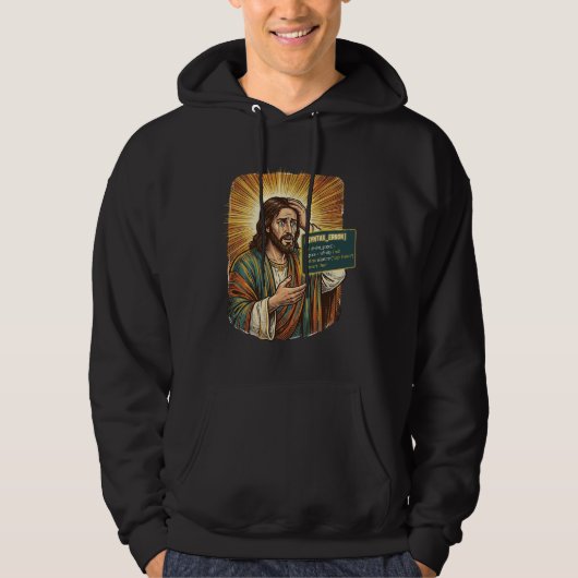 weinender Jesus Syntaxfehler Codierung Programmier Hoodie (Vorderseite)