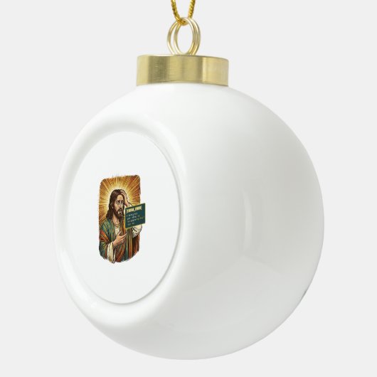 weinender Jesus Syntaxfehler Codierung Programmier Keramik Kugel-Ornament (Rechts)