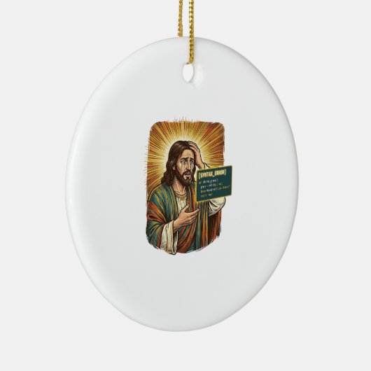 weinender Jesus Syntaxfehler Codierung Programmier Keramik Ornament (Rechts)